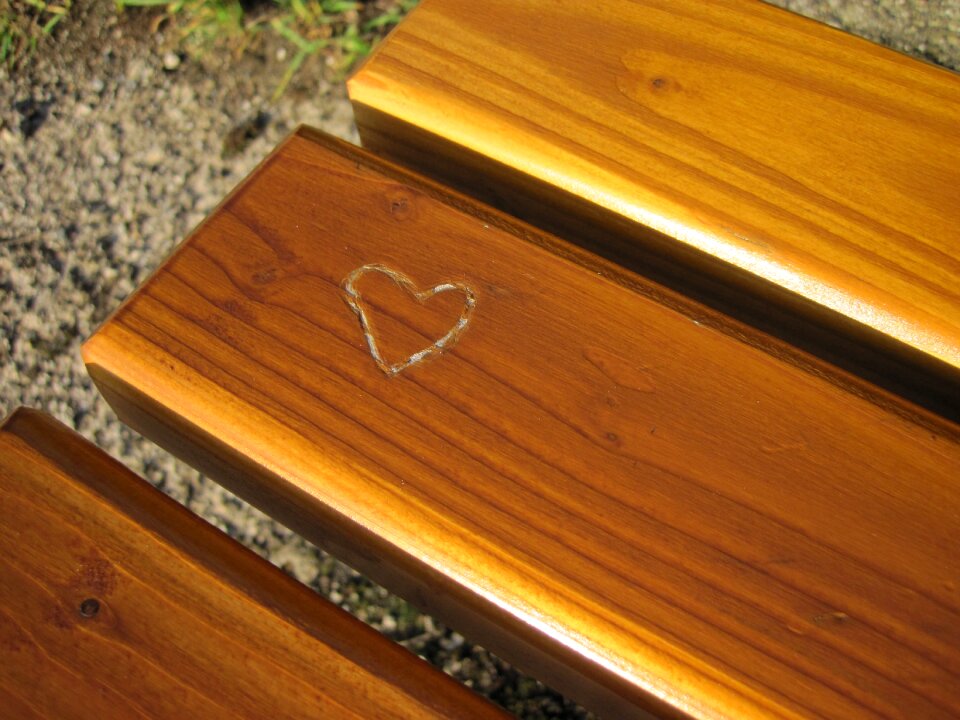 Heart in the wood love board
