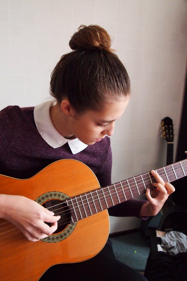 Spanish guitar music hands