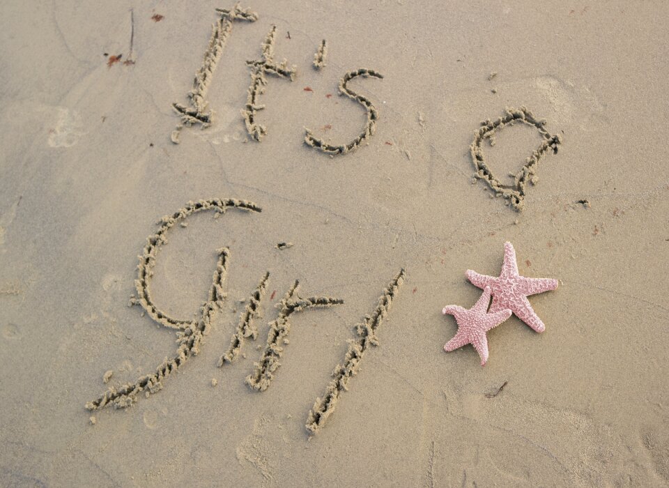 Beach words writing