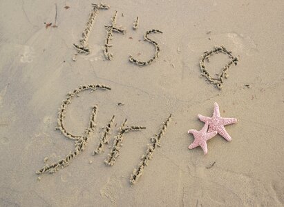 Beach words writing photo