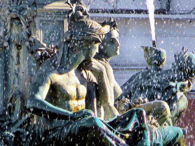 Fountain statues water jet