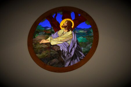 Jesus stained glass window religion photo