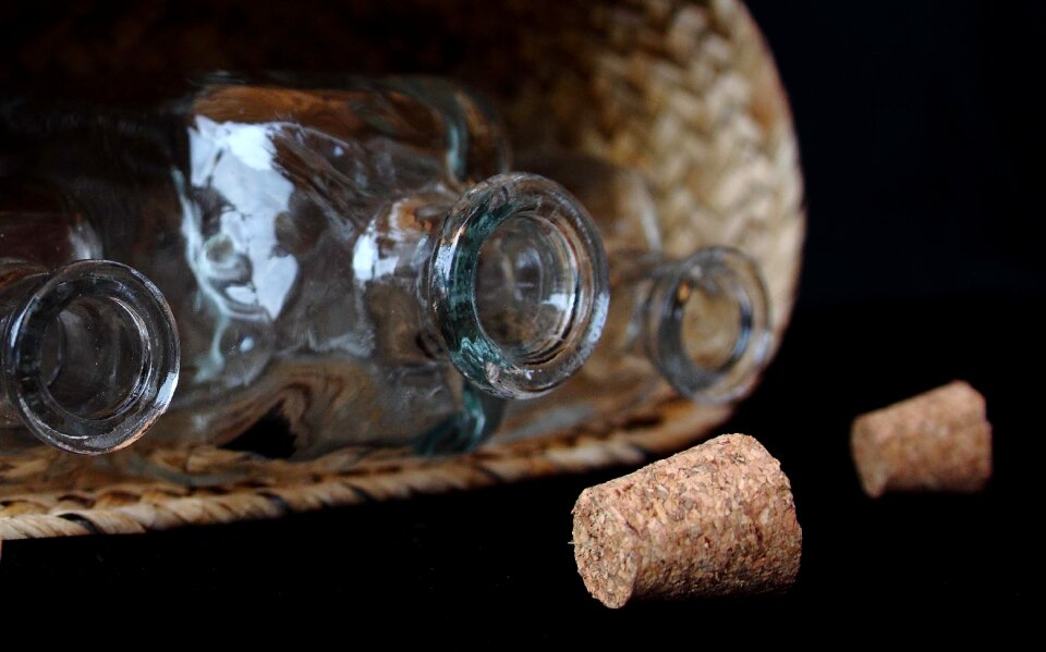 Basket still life bottle rack photo