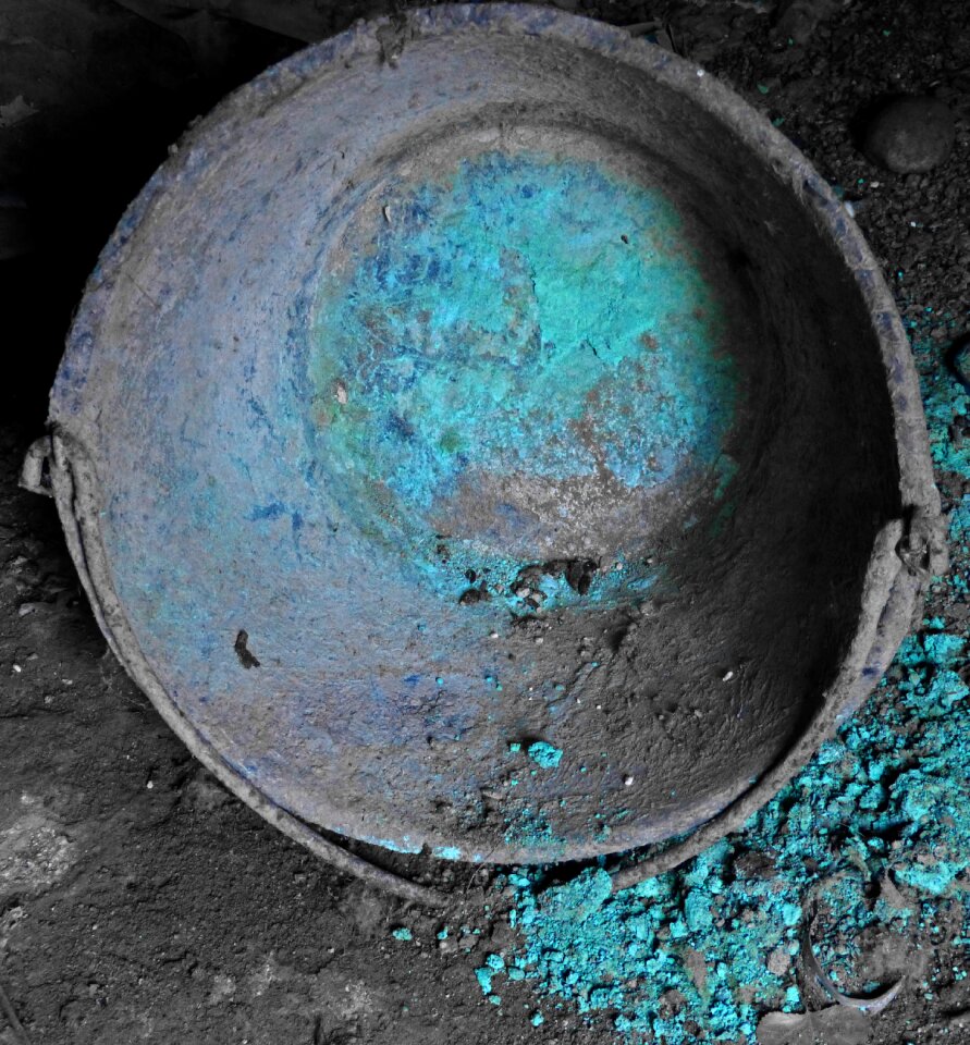 Blue old abandoned
