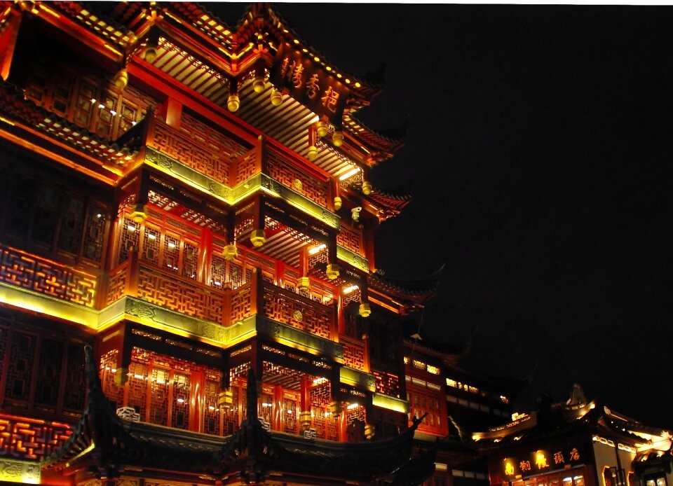 Nocturne building old town