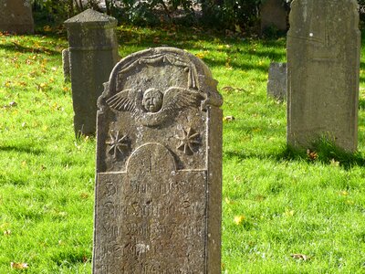 Old cemetery stone funeral photo