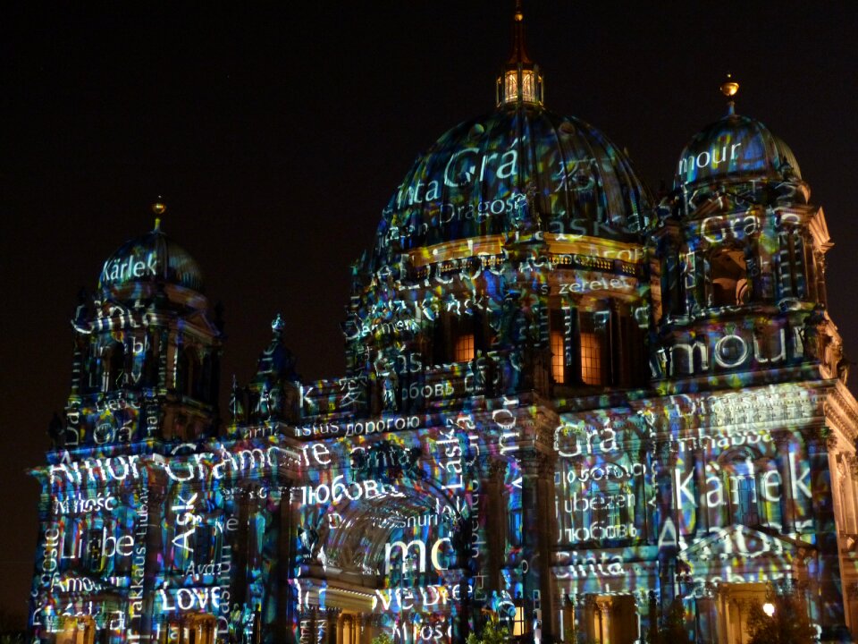 Berlin cathedral building berlin at night