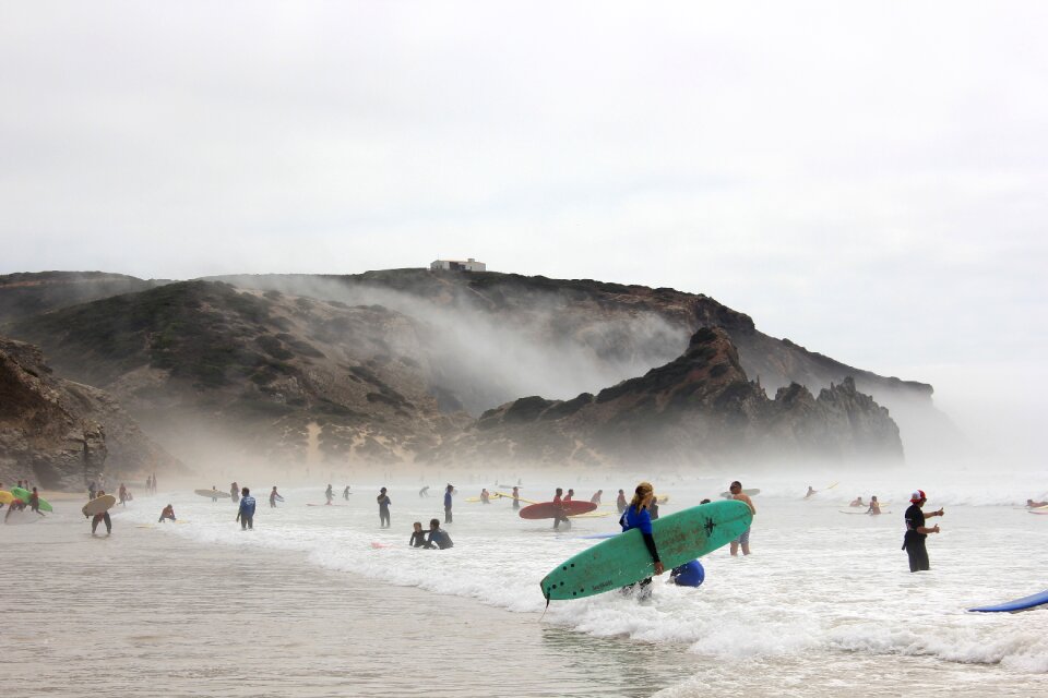 Surfing ocean people
