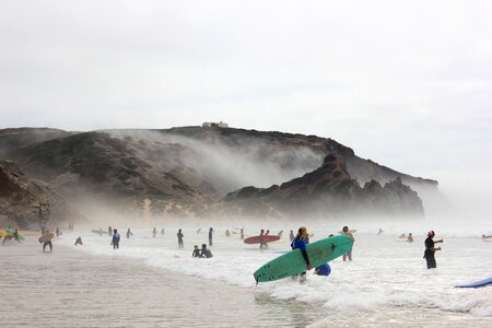 Surfing ocean people