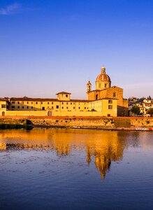 Monument river arno reflections