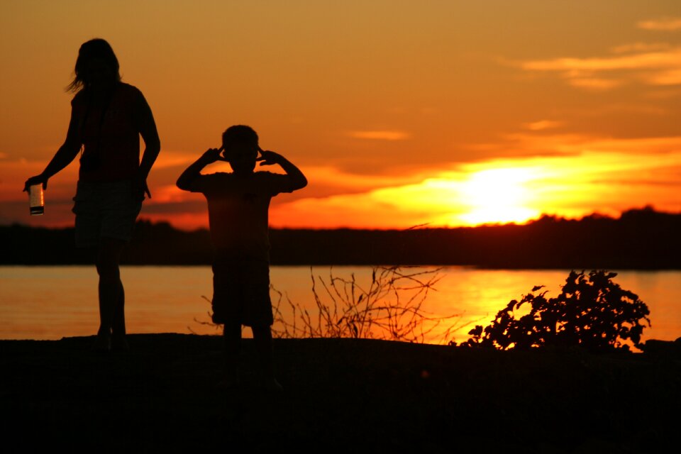 Sunset woman silhouette female