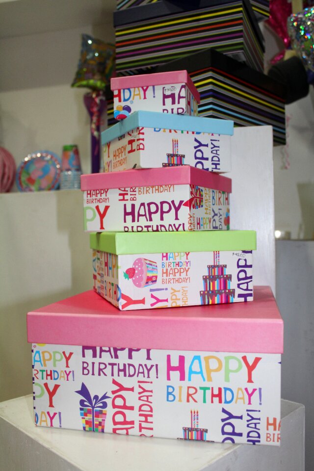 Birthday present boxes