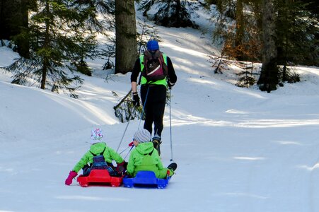 Fun sleigh ride children photo