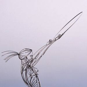 Statue work of art brass