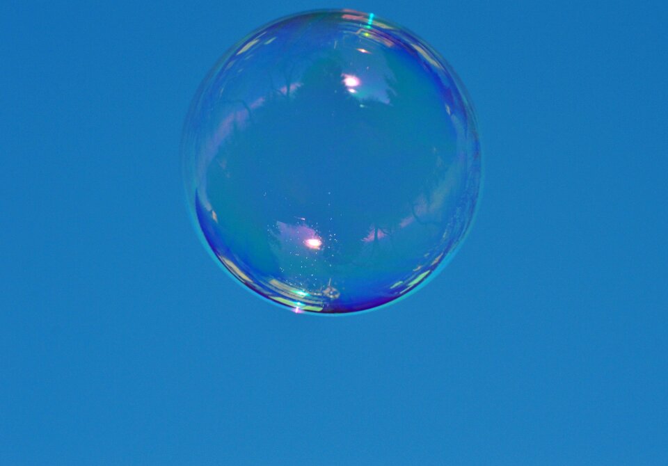 Soapy water make soap bubbles float photo