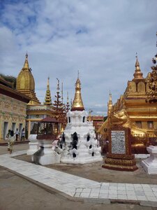 Myanmar buddhist temple urn photo