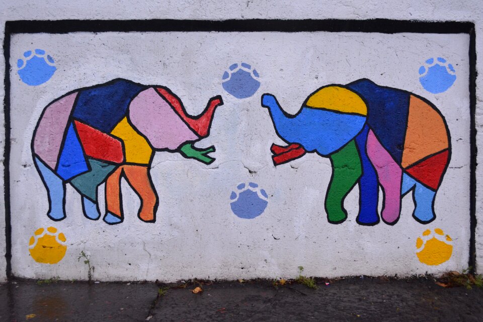 Graffiti work of art mural