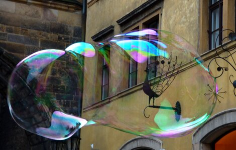 Let bubble reflection round photo