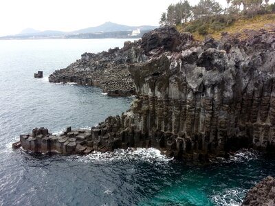 Korea joint jeju island jusangjeolli cliff photo