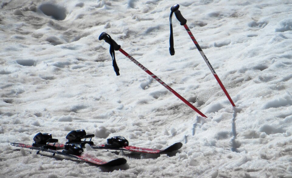 Ski poles ski area winter sports