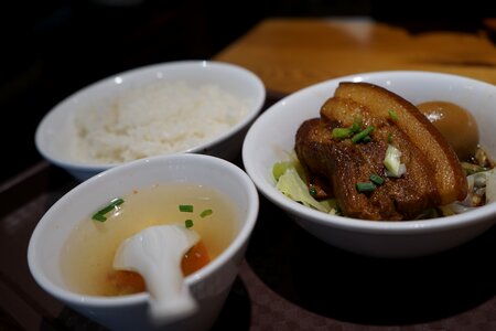 Food braised pork on rice taiwan food photo