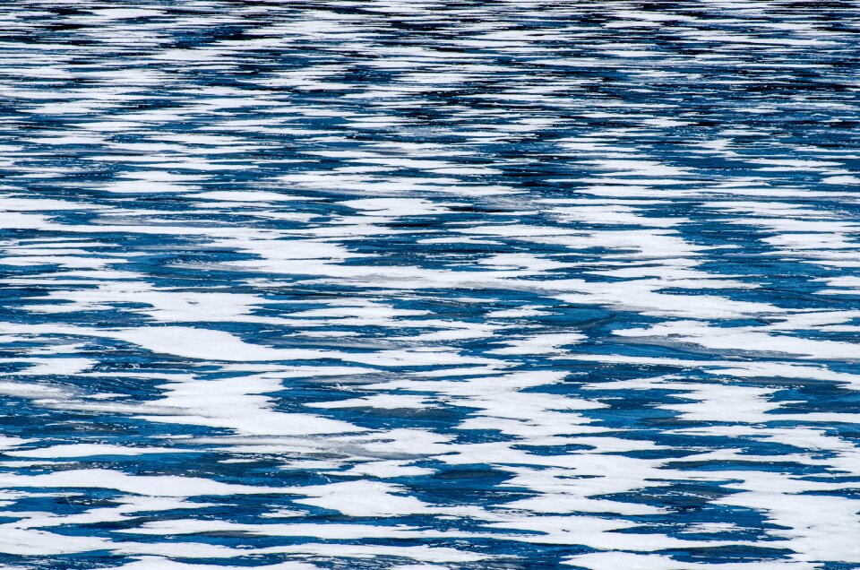 Frozen water blue white