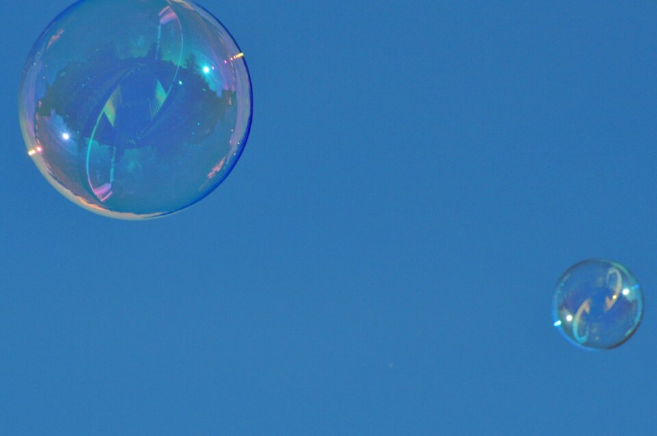 Soapy water make soap bubbles float photo