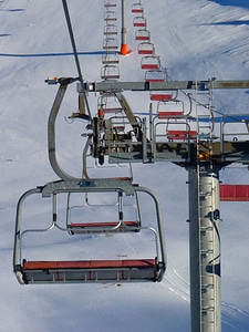 Skiing gondola cable car photo