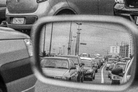 Road back view mirror photo