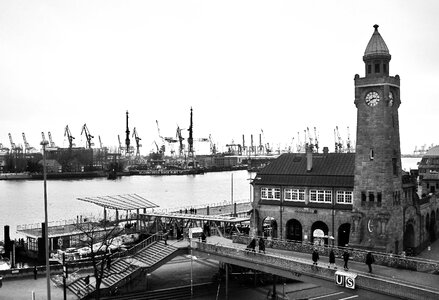 Black and white port hanseatic photo