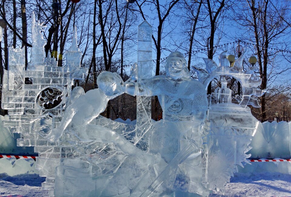 Winter city park russia