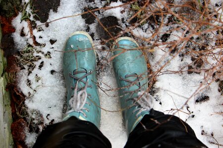 Cold blue boots