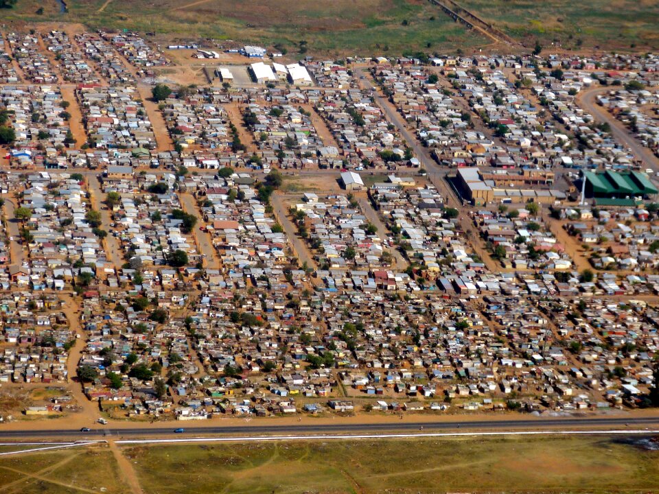 City flight aerial view