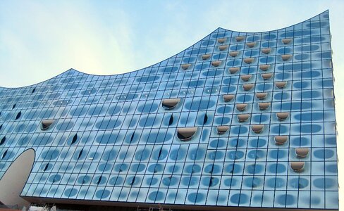 Elbe philharmonic hall side-view elbphilharmonie partial view photo