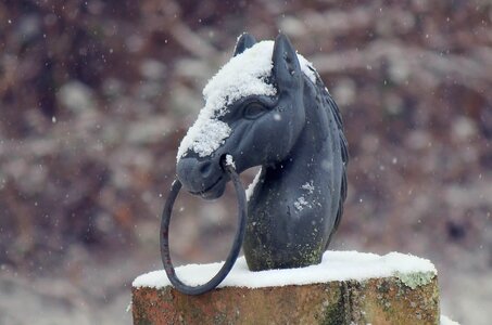 Metal post snow