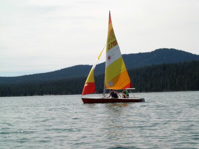 Mountain boat summer photo