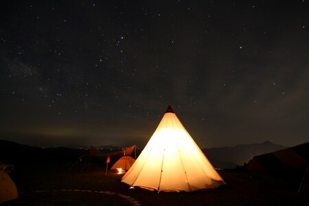 Active mountain star camping