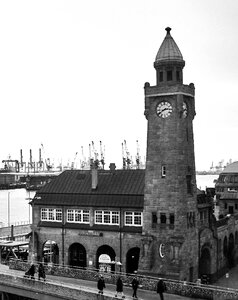 Black and white port hanseatic photo