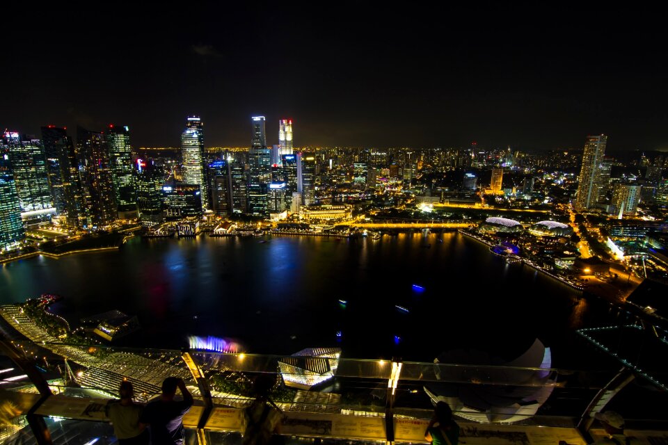 Singapore night view marina bay