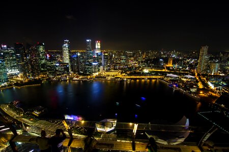 Singapore night view marina bay photo