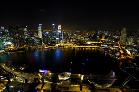Singapore night view marina bay