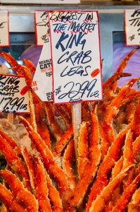 Farmers market king crab photo