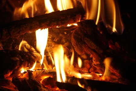 Fireplace firebox burn photo