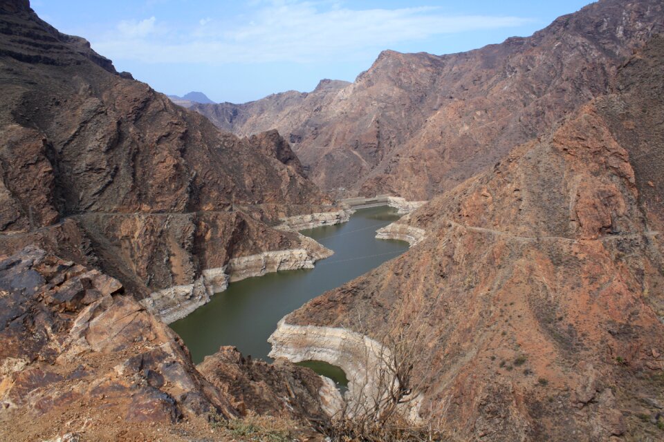 Mountain canary islands water reservoir