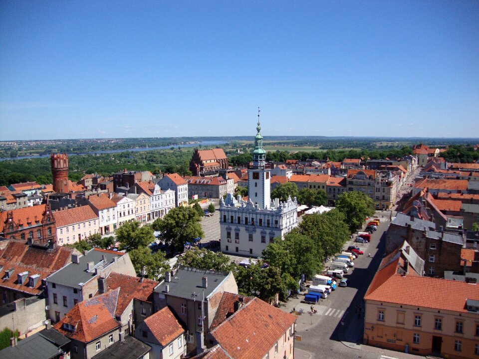 Monument the old town aerial