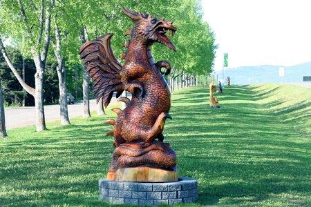 Decoration wood statue photo