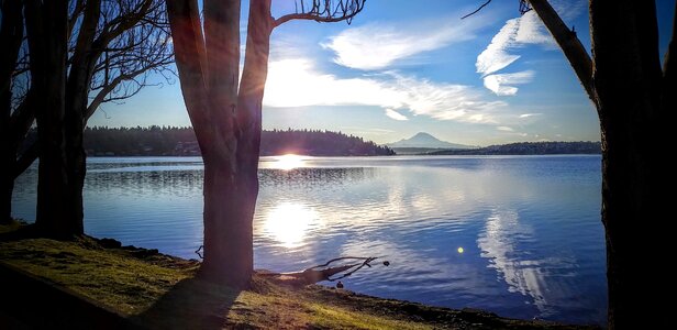 Mountain rainier winter photo