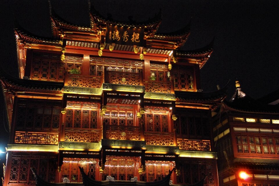 Old town illumination buildings