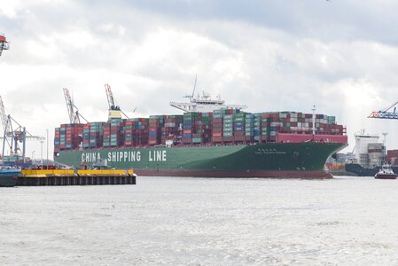 Container bridge cargo container terminal harbour cranes