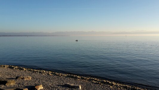Afternoon winter still water